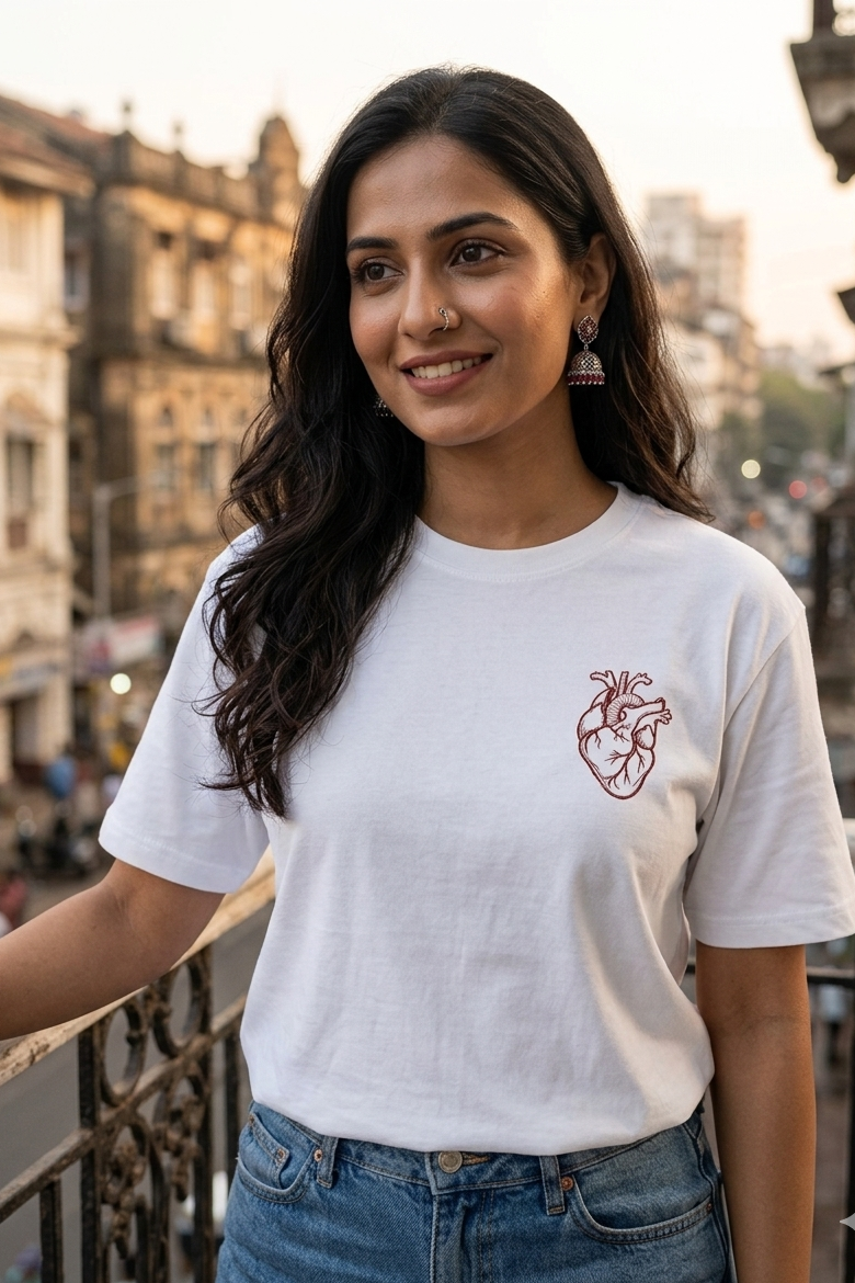 Heart design matching couple tshirt
