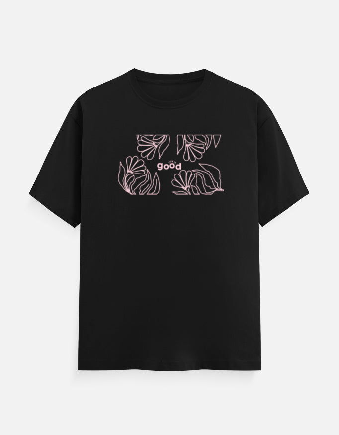 Black t-shirt with 'Do Not Disturb' text on a white background