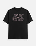 Black t-shirt with 'Do Not Disturb' text on a white background